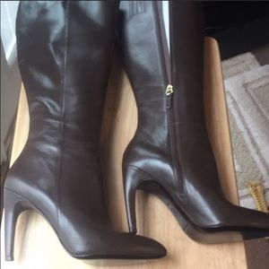 New Via Spiga Leather Bethany  Chestnut tall boot